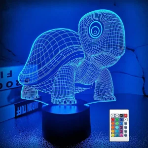 Veilleuse Bébé Tortue Illusion 3D 16 Couleurs Avec Télécommande