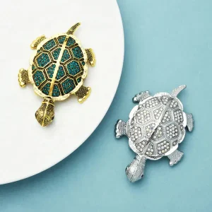 Grande Broche Tortue Wuly Couleur Or ou Argent
