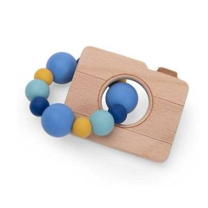 Hochet anneau de dentition bois et silicone – Moulin Roty