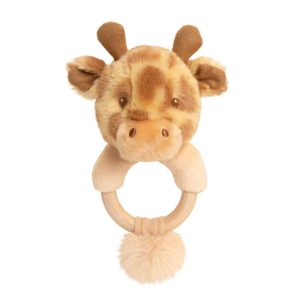 Peluche doudou anneau bois girafe – KeelEco – 14cm